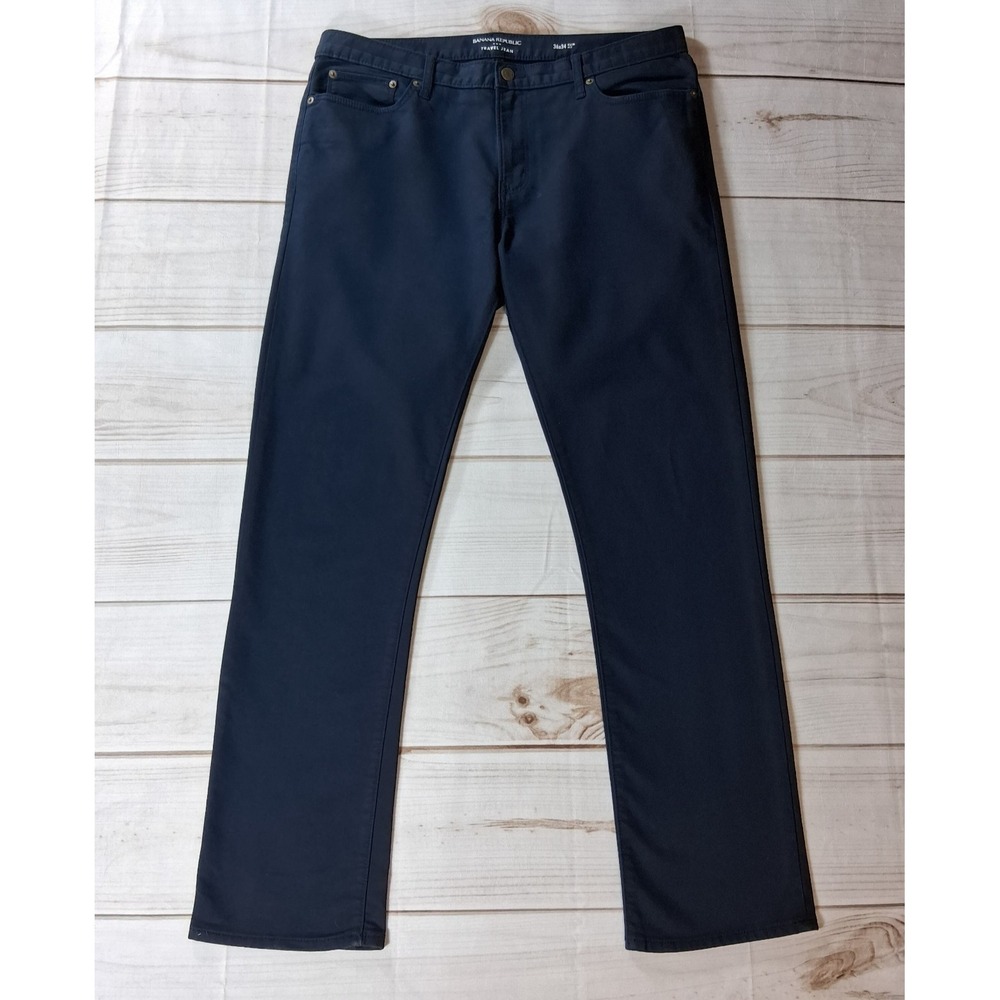 Banana Republic Travel Jean Mens 36x34 Navy Slim Fit Stretch Denim Pants
